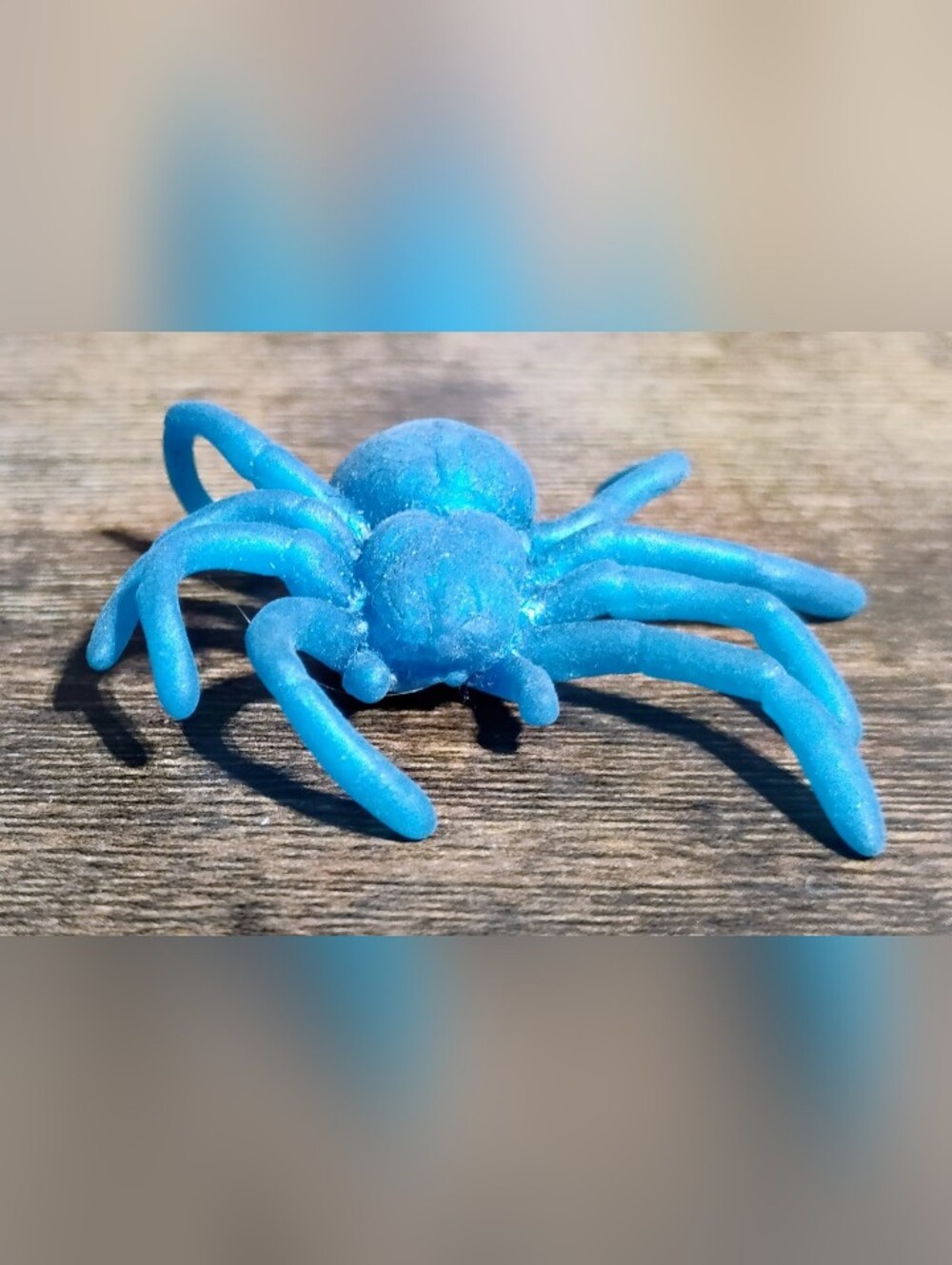 Blue Rubber Spider Toy